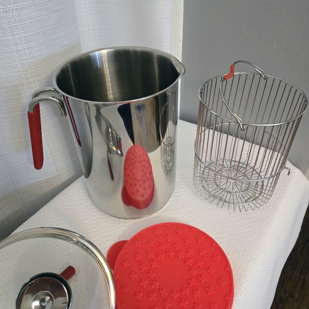 Kuhn Rikon 12 Cup 4th Burner Pot W Basket Silicone Lid Stainless Steel Steamer - Picture 3 of 8